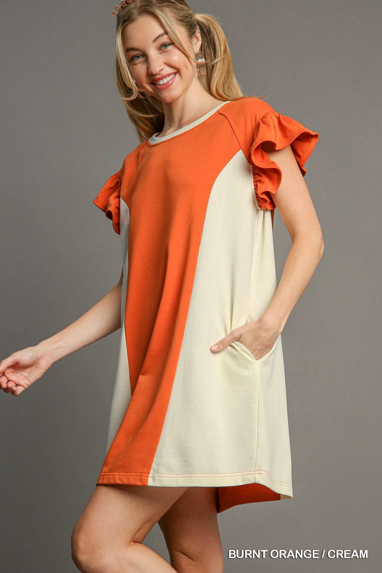 Game Day Round Neck Color Block Mini Dress